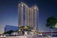Phối cảnh Viva Plaza với 295 căn hộ cùng trung tâm thương mại khối đế 3 tầng và hệ thống tiện ích khép kín trên đường Nguyễn Lương Bằng.