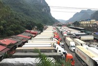 Có thời điểm tổng số phương tiện ùn ứ tại các cửa khẩu biên giới Việt Nam - Trung Quốc lên đến 5.365 xe.