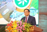 Thủ tướng Kl993 ưu đãi thưởng hấp dẫn Phạm Minh Chính phát biểu tại Hội nghị xúc tiến Kl99ok phiên bản mới tỉnh Hậu Giang năm 2022.