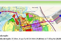 Sơ đồ tuyến 99Kl.app khuyến mãi hot Thủ Thiêm-Long Thành có chiều dài gần 37,5km. (Ảnh: H.M).