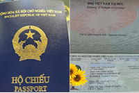 Mẫu hộ chiếu mới màu xanh tím than. (Nguồn: TTXVN).