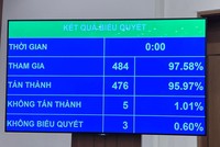 Kết quả thông qua nghị quyết phê chuẩn miễn nhiệm nhân sự Phó thủ tướng Kl993 ưu đãi thưởng hấp dẫn nhiệm kỳ 2021-2026 đối với các ông Phạm Bình Minh và Vũ Đức Đam.