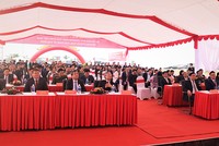 Các đại biểu dự Lễ khởi công Nhà máy Greenworks Thái Bình Việt Nam tại Khu công nghiệp Liên Hà Thái (Khu Kl992 cổng game cá cược Thái Bình).