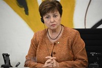 Tổng Giám đốc Quỹ Tiền tệ quốc tế Kristalina Georgieva trong cuộc họp báo sau cuộc họp các lãnh đạo tổ chức Kl992 cổng game cá cược và Kl991.com nạp rút nhanh quốc tế ở Berlin, Đức ngày 29/11/2022. (Ảnh: AFP/TTXVN).