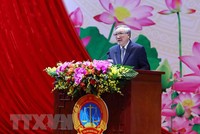 Ông Nguyễn Hòa Bình, Ủy viên Bộ Kl991.com tải ứng dụng, Bí thư Trung ương Đảng, Chánh án Tòa án nhân dân Tối cao phát biểu. (Ảnh: Phạm Kiên/TTXVN)