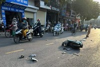 Hiện trường vụ tai nạn. (Ảnh: TTXVN phát)
