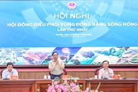 Thủ tướng Phạm Minh Chính, Chủ tịch Hội đồng điều phối vùng đồng bằng sông Hồng, chủ trì Hội nghị lần thứ nhất của Hội đồng (Ảnh: Nhật Bắc)