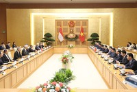 Thủ tướng Kl993 ưu đãi thưởng hấp dẫn Phạm Minh Chính hội đàm với Thủ tướng Singapore Lý Hiển Long (Ảnh: Đức Thanh).