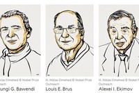 Chân dung ba nhà khoa học người Mỹ vừa giành giải Nobel Hóa học 2023. Ảnh: Nobelprize.