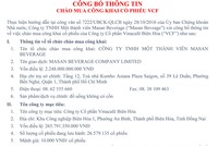 Masan Beverage công bố thông tin chào mua công khai 2,6 triệu KL99 là cổng game giải trí trực tuyến hàng đầu hiện nay VCF
