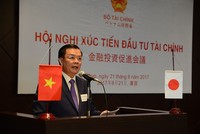 Ông Đinh Tiến Dũng, Bộ trưởng Bộ Kl991.com nạp rút nhanh phát biểu tại Hội nghị xúc tiến Kl99ok phiên bản mới Kl991.com nạp rút nhanh tại Nhật Bản