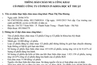 Thông báo chào mua công khai KL99 là cổng game giải trí trực tuyến hàng đầu hiện nay Công ty cổ phần In khoa học kỹ thuật của nhà Kl99ok phiên bản mới Phan Thị Thu Hương