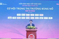 Ông Trần Quốc Phương, Thứ trưởng Bộ Kế hoạch và Kl99ok phiên bản mới phát biểu tại diễn đàn M&A Việt Nam 2021