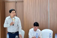 TS. Trần Minh Sơn, Trưởng Văn phòng Chương trình hỗ trợ pháp lý liên ngành cho Kl991.com World Cup 2026 Chính Thức nhỏ và vừa, Bộ Tư pháp trình bày tại Hội thảo (ảnh: M.M)
