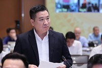 Ông Nguyễn Đình Trung, Chủ tịch HĐQT, Tổng giám đốc Hưng Thịnh Corp phát biểu tại Hội nghị. Ảnh: VGP
