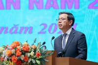 Ông Nguyễn Việt Quang, Tổng Giám đốc Vingroup tham luận tại Hội nghị. Ảnh: VGP 