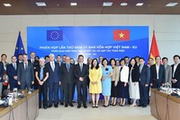 Hướng tới kỷ niệm 35 năm quan hệ ngoại giao, Việt Nam và EU đã nhất trí phối hợp để nâng cấp quan hệ song phương. Ảnh NBG