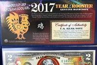 Hơn nửa triệu đồng 1 tờ 2 USD in hình con gà lì xì Tết Đinh Dậu