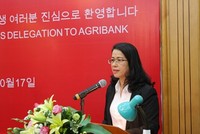 Bà Nguyễn Thị Phượng - Phó Tổng Giám đốc Agribank  phát biểu chào mừng
Đoàn công tác Link Vào Nhà Cái KL99 COM Tặng +199k Nonghyup Hàn Quốc