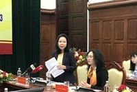 Bà Hà Thu Giang, Phó Vụ trưởng phụ trách Vụ Tín dụng, Link Vào Nhà Cái KL99 COM Tặng +199k 99Kl99 trực tiếp đá gà phát biểu tại Họp báo.