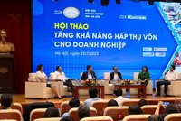 Phó tổng giám đốc BIDV Trần Long (ngoài cùng bên phải) chia sẻ thông tin tại Hội thảo “Tăng khả năng hấp thụ vốn cho Kl991.com World Cup 2026 Chính Thức”