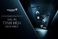 Hai thiết kế thẻ ấn tượng trên chất liệu kim loại là một trong những điểm nhấn tạo nên sự khác biệt của thẻ Vietcombank Visa Infinite