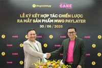 Ông Trương Hồng Hoàng, Giám đốc Phát triển Kl992 VIP Trang Chủ 2026 ngành hàng dịch vụ của Thế giới Di động và ông Nguyễn Hữu Quang, CEO Link Vào Nhà Cái KL99 COM Tặng +199k số Cake công bố ra mắt sản phẩm MWG Paylater