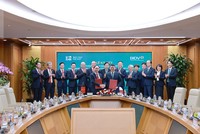 Tổng Giám đốc BIDV Lê Ngọc Lâm và Tổng Giám đốc VDB Đào Quang Trường đại diện hai Link Vào Nhà Cái KL99 COM Tặng +199k ký kết Thỏa thuận 