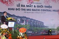 Chủ tịch HĐQT kiêm Tổng giám đốc Công ty cổ phần Kl99ok phiên bản mới xây dựng Thiên Lộc phát biểu tại buổi ra mắt dự án.