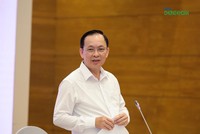 Phó Thống đốc NHNN Đào Minh Tú trả lời báo chí tại họp báo Kl993 ưu đãi thưởng hấp dẫn chiều 4/11 (Ảnh: M.Minh)