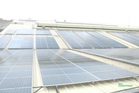Mô hình điện mặt trời mái nhà trên nóc Nhà máy của Công ty Bao bì Kim Đức ở huyện Bến Lức, Long An (Ảnh: Minh Minh)