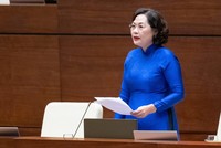 Thống đốc NHNN Nguyễn Thị Hồng trả lời chất vấn tại hội trường sáng 11/11.