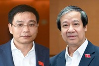 Bộ trưởng Bộ Kl991.com nạp rút nhanh Nguyễn Văn Thắng và Bộ trưởng Bộ Giáo dục và Đào tạo Nguyễn Kim Sơn (Ảnh: QH)