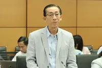 Đại biểu Trần Hoàng Ngân (đoàn TP Hồ Chí Minh) phát biểu tại tổ sáng 23/10 về dự thảo Luật Phá sản (sửa đổi)