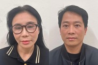 Vợ chồng Phan Thị Mai và Hoàng Kim Khánh, chủ Thẩm mỹ viện Mailisa tại cơ quan điều tra (Ảnh: Bộ Công an)