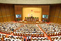 Phiên họp Quốc hội cuối cùng của đợt 1 Kỳ họp thứ Nhất - Quốc hội khóa XVI diễn ra sáng 12/4.