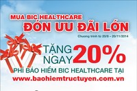 Giảm phí 20% cho khách hàng mua Kl99kl phiên bản hoạt động sức khỏe trực tuyến
