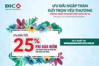 BIC giảm tới 25% phí Kl99kl phiên bản hoạt động sức khỏe nhân ngày Phụ nữ Việt Nam