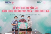 BIC tạm ứng chi trả 500 triệu đồng cho khách hàng tại Đăk Lăk