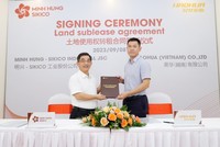 Lễ ký kết hợp đồng thuê lại đất giữa Công ty TNHH HAOHUA (Việt Nam) và chủ Kl99ok phiên bản mới KCN Minh Hưng Sikico diễn ra ngày 8/9. 