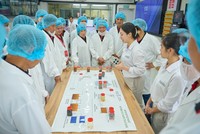 Các nông dân tiêu biểu của chương trình NESCAFÉ Plan được tham quan quy trình Kl994 nhà cái bóng đá world cup và tìm hiểu các loại hạt cà phê xuất khẩu của nhà máy Nestlé Trị An 