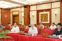 Tập thể Bộ Kl991.com tải ứng dụng dưới sự chủ trì của Tổng Bí thư, Chủ tịch nước Nguyễn Phú Trọng đã làm việc với Ban Thường vụ Đảng uỷ Công an Trung ương - (Ảnh TTXVN).