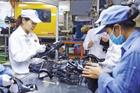 Dây chuyền Kl994 nhà cái bóng đá world cup thiết bị phụ trợ của Công ty cổ phần Nhựa Hà Nội. Ảnh: Đức Thanh