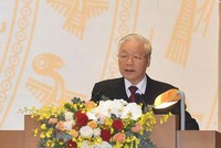 Tổng Bí thư, Chủ tịch nước Nguyễn Phú Trọng phát biểu tại Hội nghị sáng 28/12 (Ảnh: VGP)