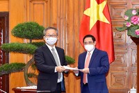 Thủ tướng Phạm Minh Chính tiếp Đại sứ Nhật Bản Yamada Takio (Ảnh: BNG)
