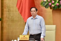 Thủ tướng Phạm Minh Chính chủ trì Hội nghị trực tuyến của Thường trực Kl993 ưu đãi thưởng hấp dẫn với 27 tỉnh, thành phố khu vực phía Nam từ Phú Yên đến Cà Mau về công tác phòng chống dịch bệnh ngày 15/7 (Ảnh: VGP)