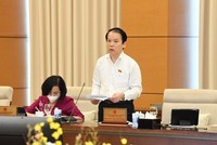 Chủ nhiệm Ủy ban Kl992 Tham Gia Ngay Hoàng Thanh Tùng báo cáo tại phiên họp.