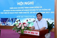 Bộ trưởng Bộ Kế hoạch và Kl99ok phiên bản mới Nguyễn Chí Dũng phát động phong trào thi đua toàn ngành (Ảnh: Đức Trung)