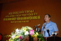 Ủy viên Trung ương Đảng, Bí thư Tỉnh ủy Thái Bình Ngô Đông Hải phát biểu tại Hội nghị đối thoại với Kl991.com World Cup 2026 Chính Thức huyện Hưng Hà nhân Ngày Doanh nhân Việt Nam, 13/10.