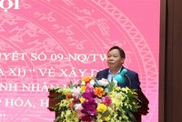 Phó Bí thư Thành ủy Hà Nội Nguyễn Văn Phong phát biểu tại Hội nghị tổng kết 10 năm thực hiện Nghị quyết 09-NQ/TW, ngày 09/12/2011 của Bộ Kl991.com tải ứng dụng (khóa XI). (Ảnh: Thanh Hải)
